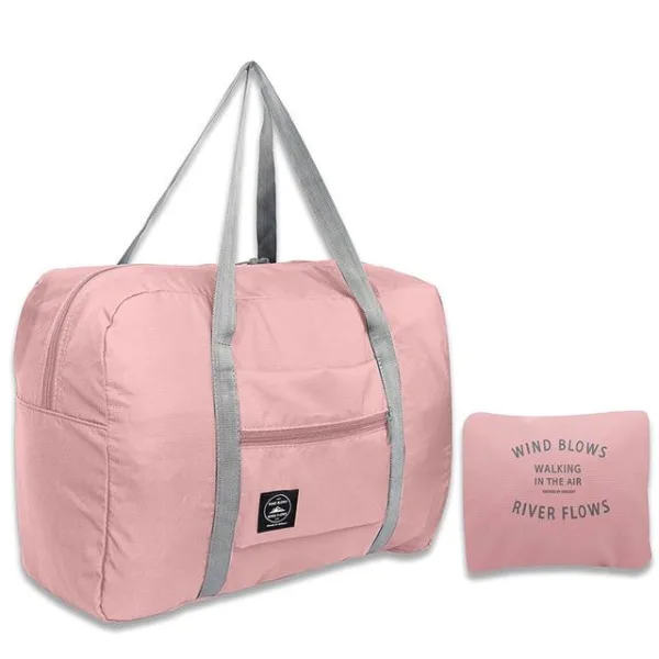 Sac de Voyage Pliable "Wind Blow, River Flows" (Rose)